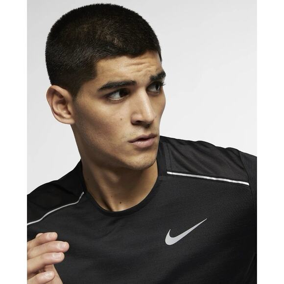 Nike Mens Dri Fit Miler‎ Running Shirt XL AJ7565-410 Black Reflective Just Do It - Picture 11 of 16